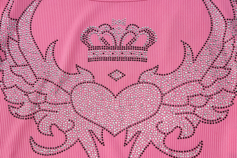 Pink Heart Rhinestone Tank Top
