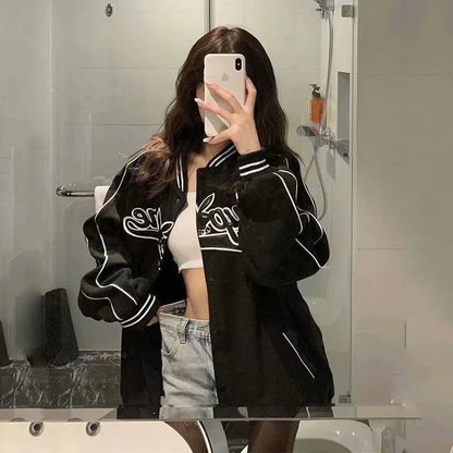 Black Oversized Baseball Jacket