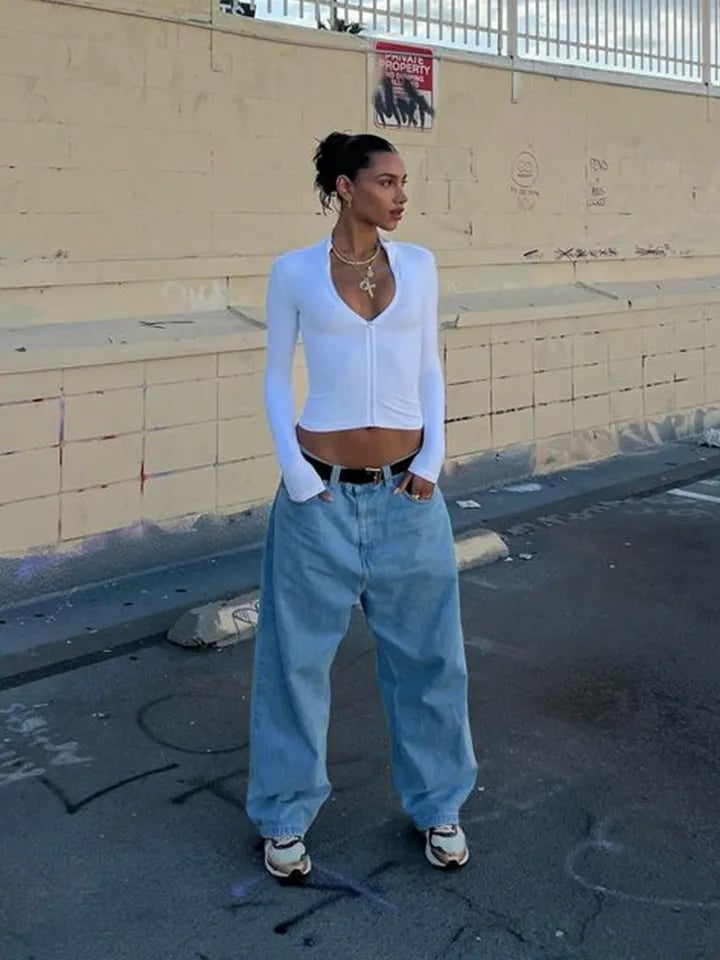 White Zipper Crop Jacket