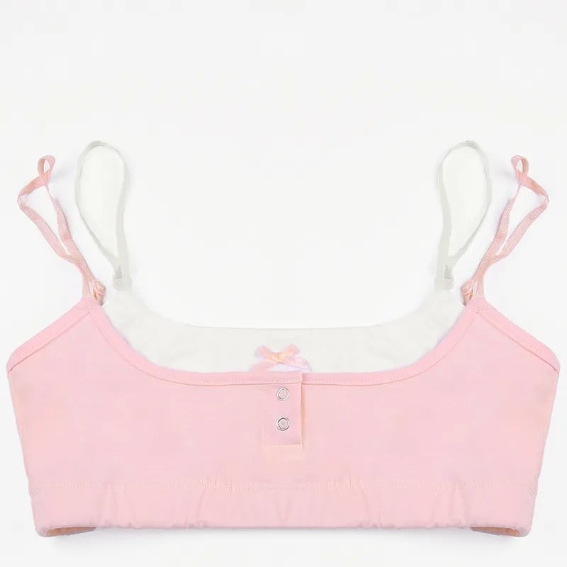 2PCS Pink Bow Spaghetti Strap Crop Top
