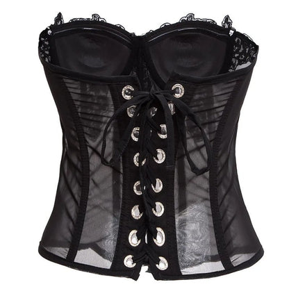 Pink Chiffon Lace Corset