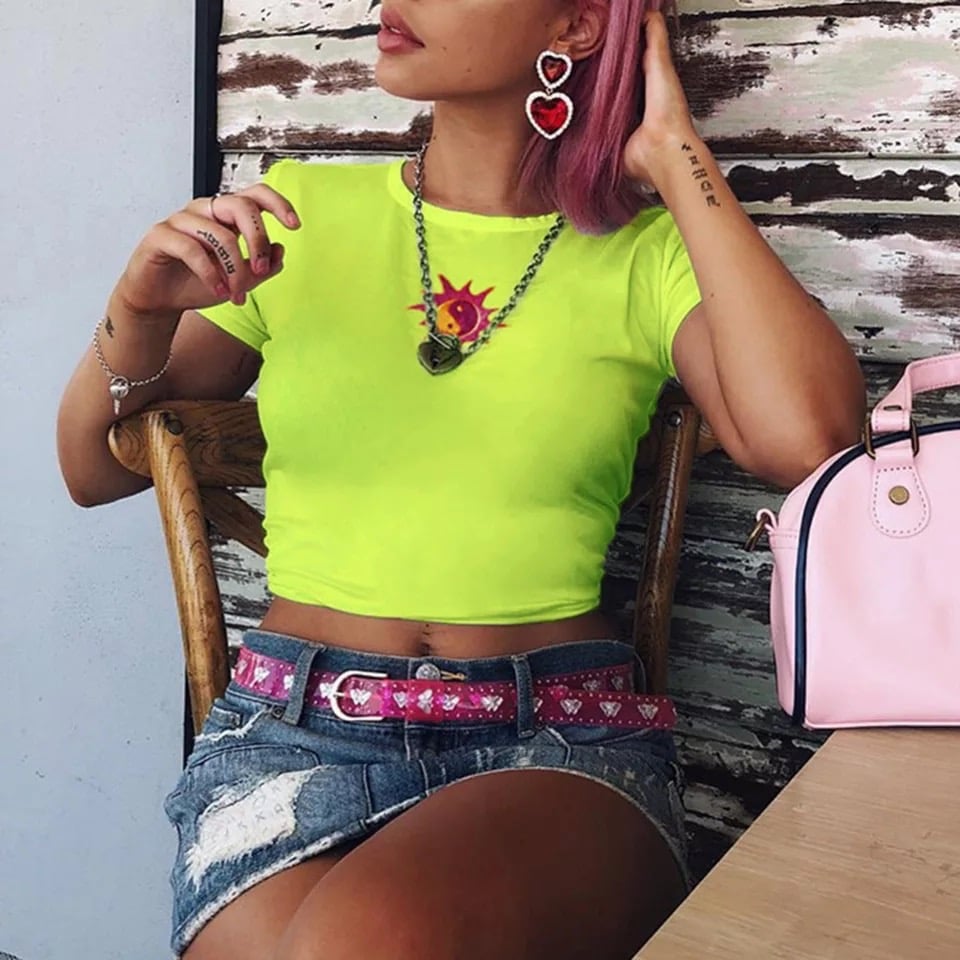Cute Ying Yang Sun Embroidery Short Sleeve Shirt Crop Top Tee T-shirt E-Girl Kawaii Korean Japanese Harajuku Chinese Retro Streetwear Aesthetic