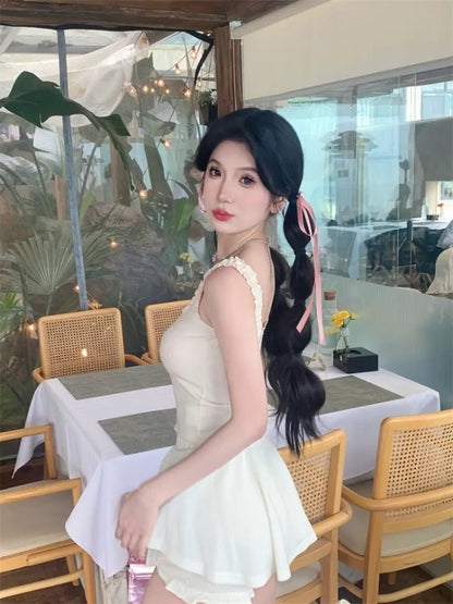 Beige Angel Cupid Bow Print Camisole