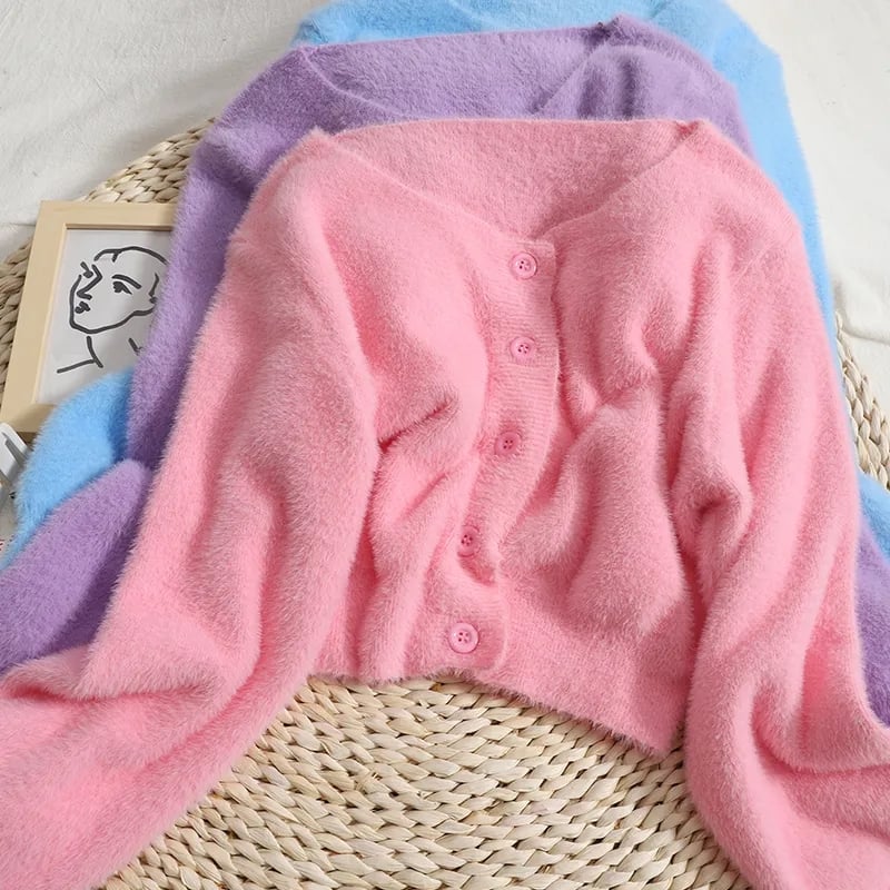 Pastel Fluffy Soft Cardigan