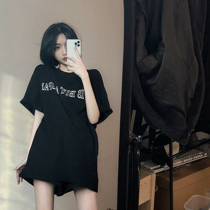 Flower Print Loose Short Sleeve T-shirt