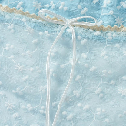 Blue Lace Trim Tube Top