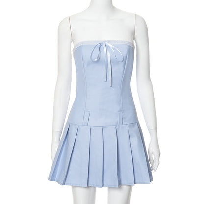 Blue Bow Preppy Dress