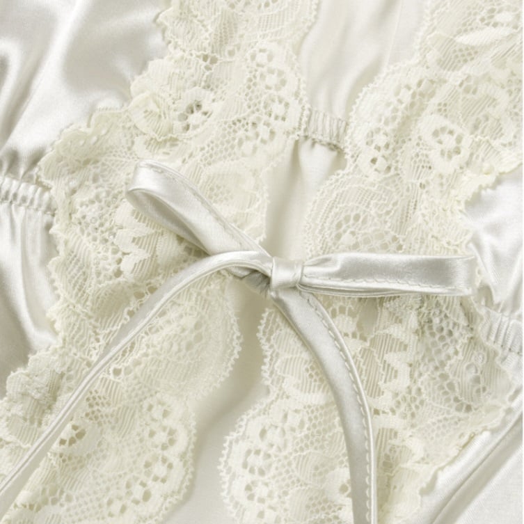 Lace Trim Bow Tie V Neck Camisole