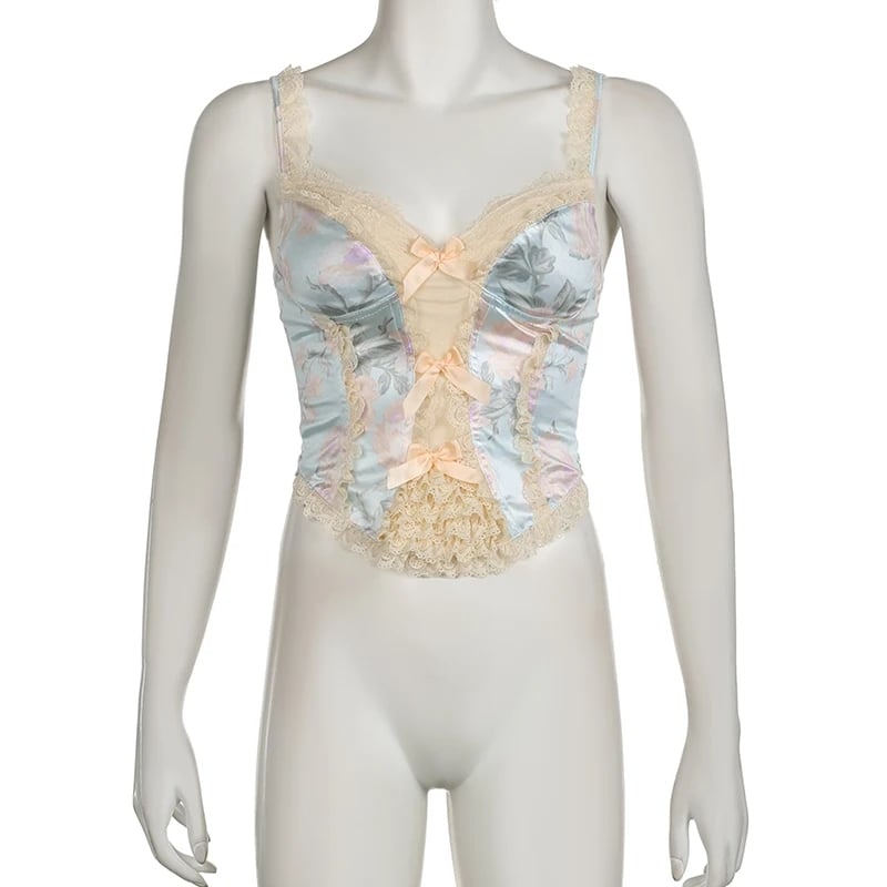 French Floral Corset Top