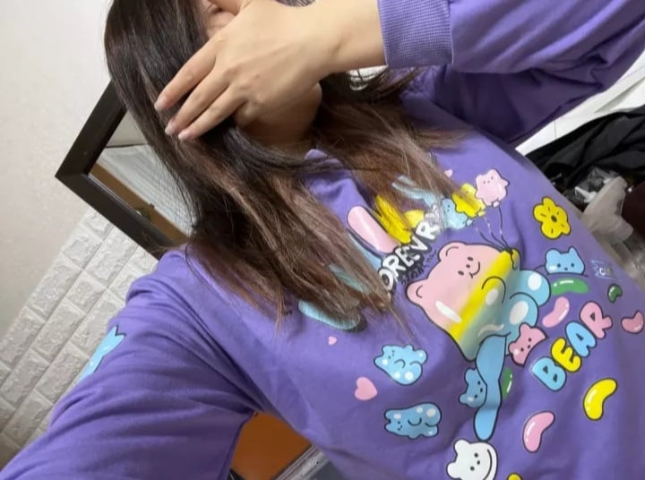 Cute Purple Gummy Bear Print Loose Oversize Sweatshirt Long Sleeve T-shirt Aesthetic Casual Summer E-Girl Kawaii Korean Japanese Harajuku