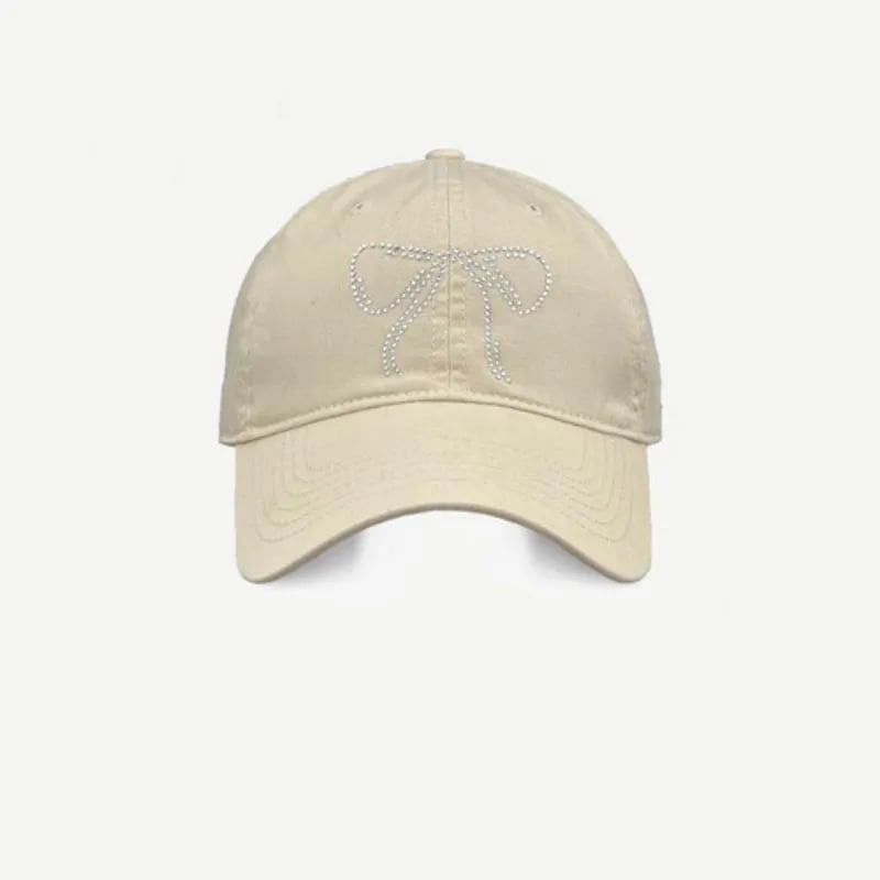 Bow Ribbon Rhinestone Baseball Cap