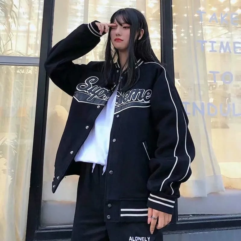 Black Oversized Baseball Jacket
