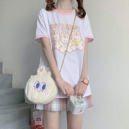 Rabbit Print Short Sleeve T-shirt