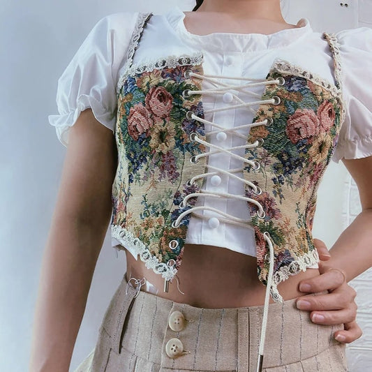 Floral Vintage Corset Top