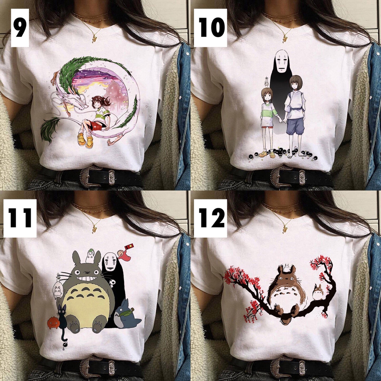 Japanese Anime Cartoon Print Loose Casual Short Sleeve Shirt T-shirt