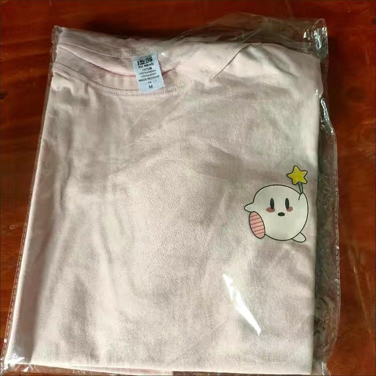 Pink Japanese Anime Print Short Sleeve T-shirt