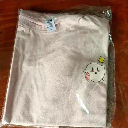 Pink Japanese Anime Print Short Sleeve T-shirt