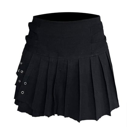 Black Pleated Mini Skirt