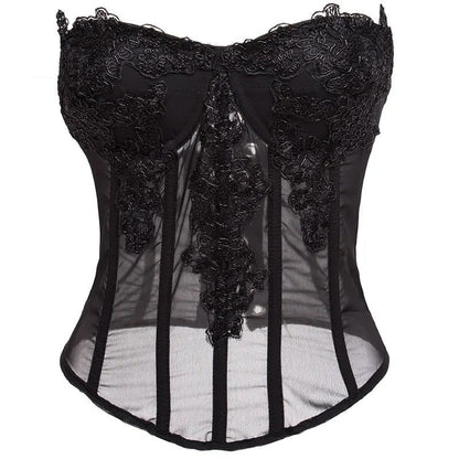 Pink Chiffon Lace Corset