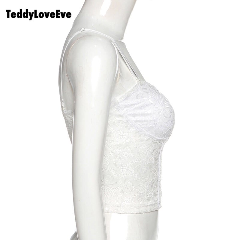 Cute Sexy Floral Lace Corset Camisole Tank Crop Top Sleeveless Shirt Bodycon Goth Punk Summer Casual E-Girl Kawaii Korean Japanese Harajuku Streetwear