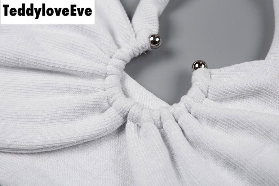 Cute Sexy Solid Color Metal Tube Strap Crop Top Camisole Shirt Tee T-shirt E-Girl Kawaii Korean Japanese Harajuku Chinese Retro Streetwear Aesthetic