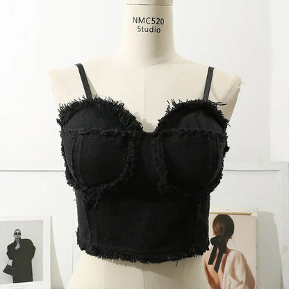 Spaghetti Strap Corset Crop Top