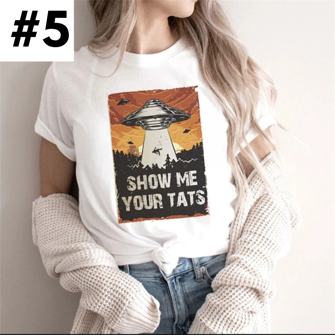 Cute Retro Tarot Card Cresent Moon Sun Print Loose Short Sleeve Shirt Aesthetic Casual E-Girl Kawaii Korean Japanese Harajuku