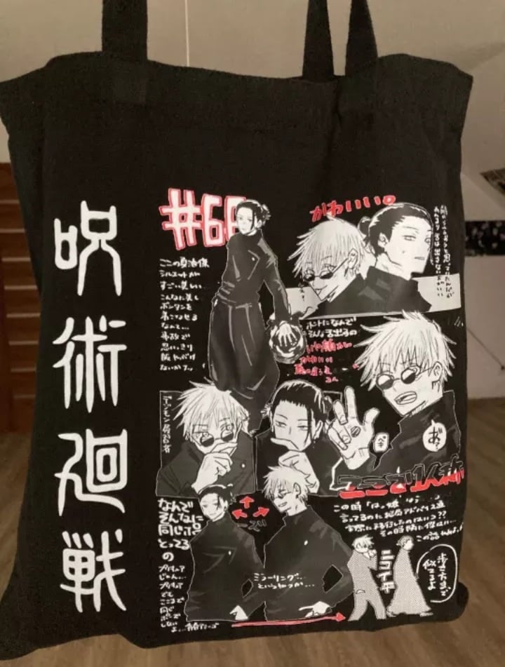 Anime Cartoon Canvas Tote Bag Shoulder Shopping Bag Vintage Aesthetic Casual Summer E-Girl Kawaii Korean Japanese Harajuku