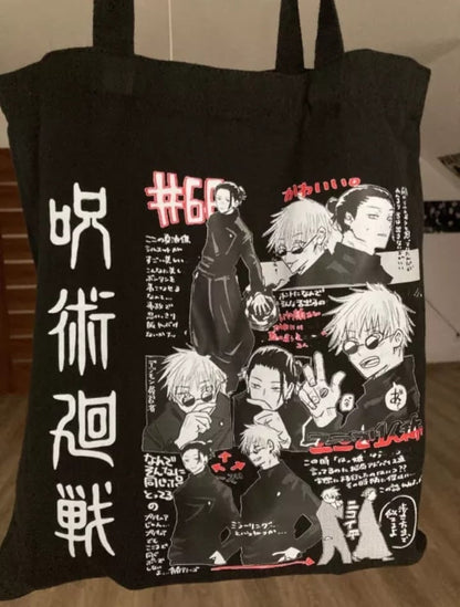 Anime Cartoon Canvas Tote Bag Shoulder Shopping Bag Vintage Aesthetic Casual Summer E-Girl Kawaii Korean Japanese Harajuku