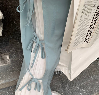 Chic Bowknot Wide Leg Pants