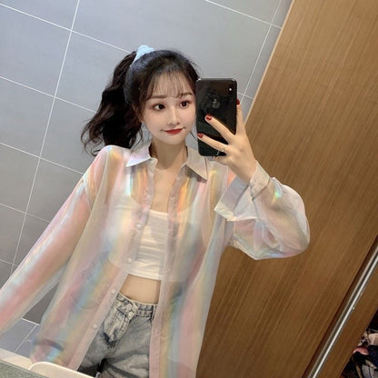Sheer Laser Long Sleeve Shirt