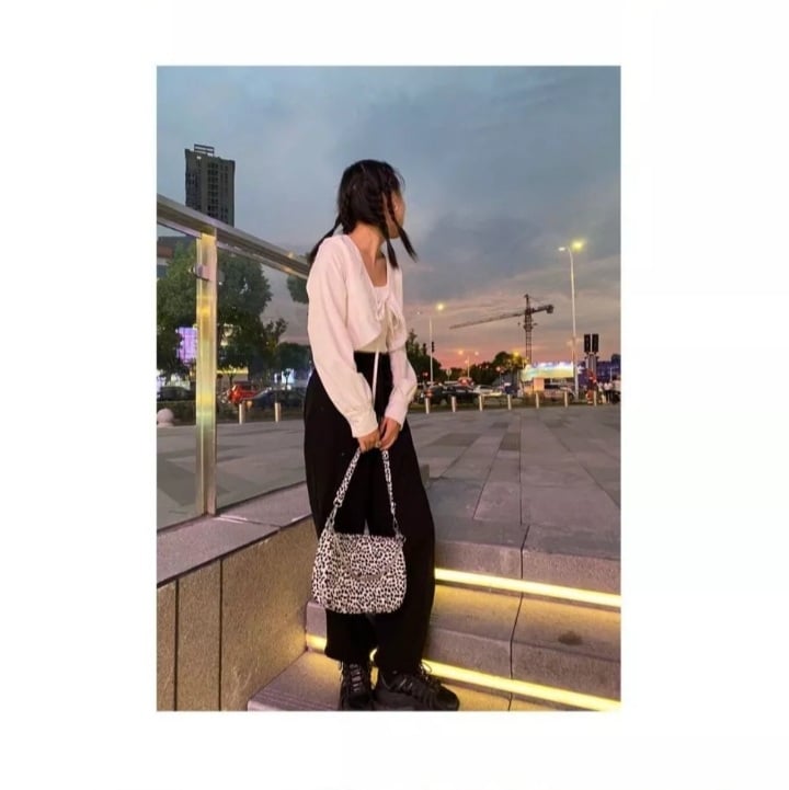 Cute Sweet White Lace Up Loose Cropped Long Sleeve Shirt Cardigan Pullover Aesthetic Casual Summer E-Girl Kawaii Korean Japanese Harajuku