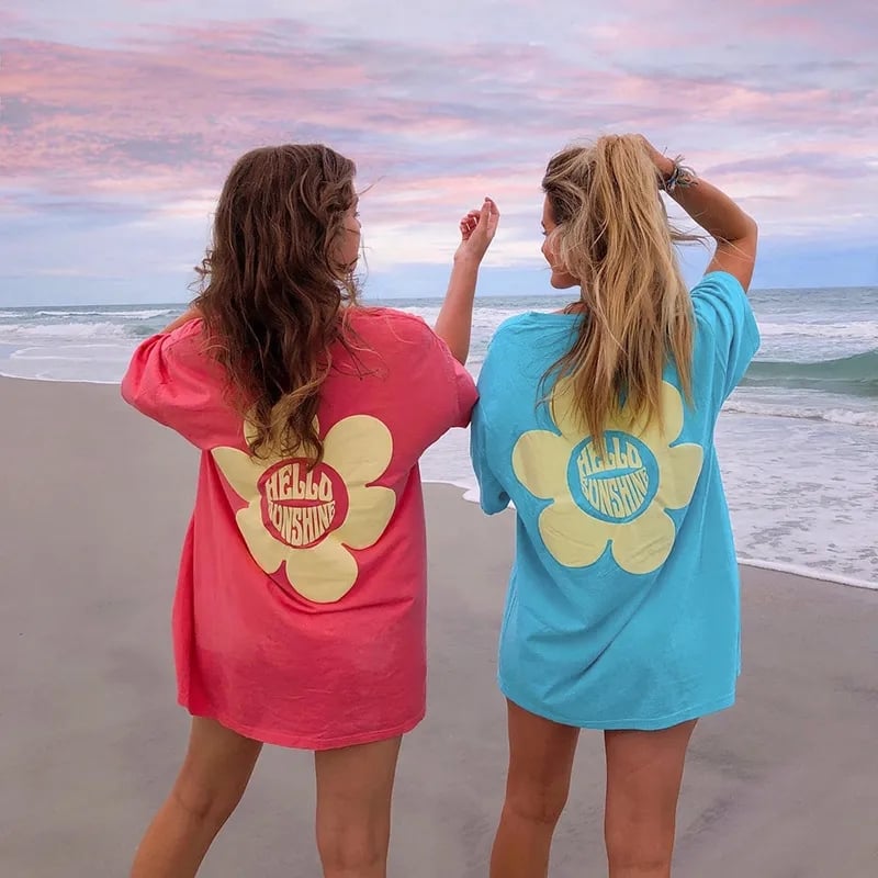 Sunflower Print Short Sleeve T-shirt