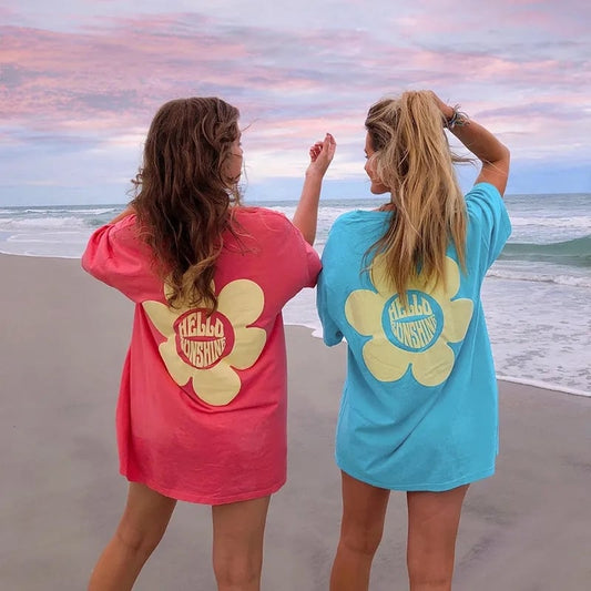Sunflower Print Short Sleeve T-shirt