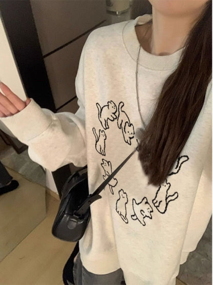 Cat Round Neck Sweater