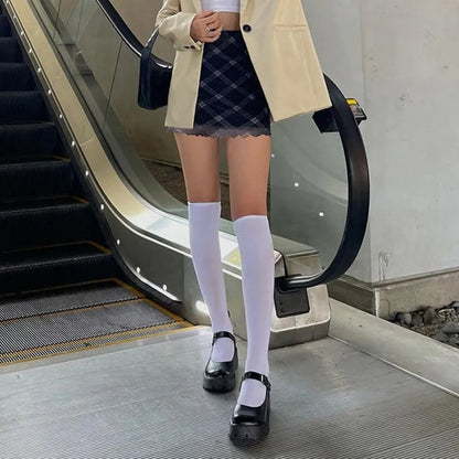 Vintage Plaid Double Layer Mesh Skirt