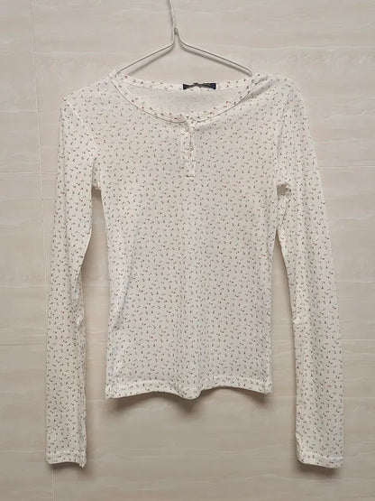 White Floral Long Sleeve Shirt