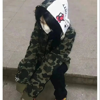 Kitty Cat Camouflage Hooded Sweatshirt