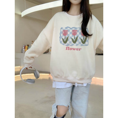 Tulip Flower Print Sweatshirt
