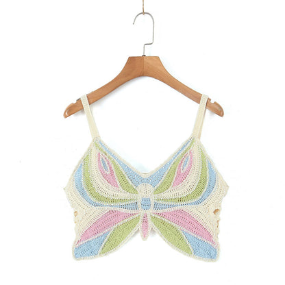 Butterfly Knit Crochet Top