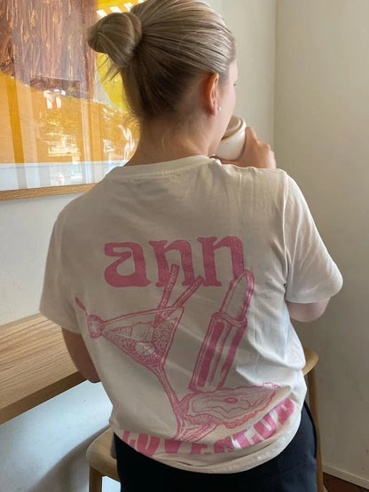 Bouji Girl Print Short Sleeve T-shirt