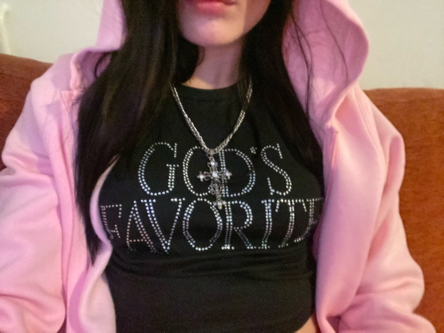 God's Favorite Rhinestone Crop Top