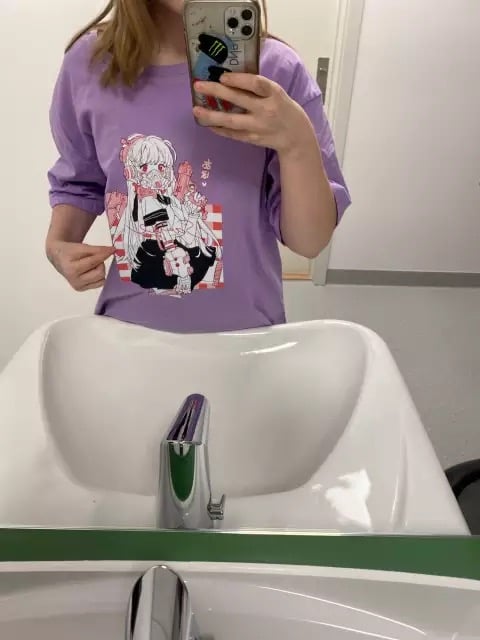 Cute Pink Black Sweet Vintage Anime Girl Cartoon Loose Short Sleeve Shirt Tee T-shirt Summer Casual E-Girl Kawaii Korean Japanese Harajuku Streetwear