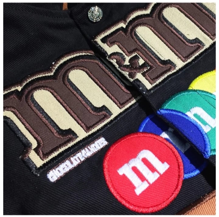Cute Chocolate Embroidery Patch Retro Oversize Vintage Racer Jackets Long Sleeve Pullover Aesthetic Casual E-Girl Kawaii Korean Japanese Harajuku