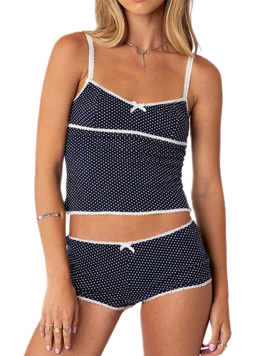 2PCS Polka Dot Pajama Set