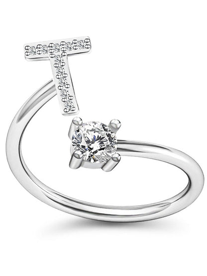 1PC Band Ring For Men's Crystal White Alloy Classic for Women