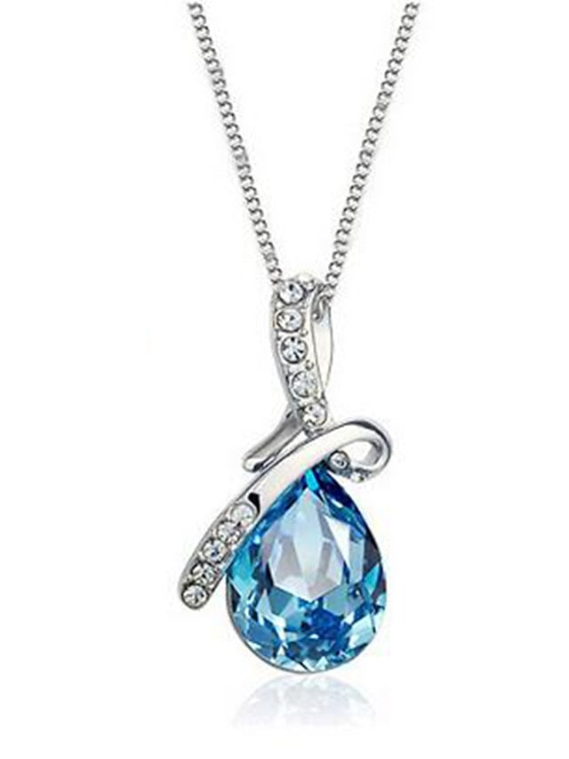 1PC Necklace For Cubic Zirconia Blue Street Daily Alloy Classic Pear for Women