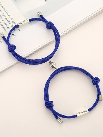 1 Pair Couple's Bracelet Magnetic Adjustable Romantic Series Love Simple Rope Bracelet Jewelry Milan For Gift for Women
