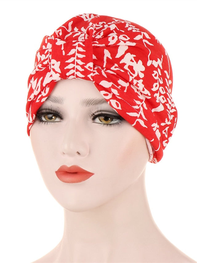 Casual Women Indian Arab Wrap Women Muslim Turban Caps Print Hijab Bonnet Inner Hijab Caps Muslim Headdress Ready To Wear for Women