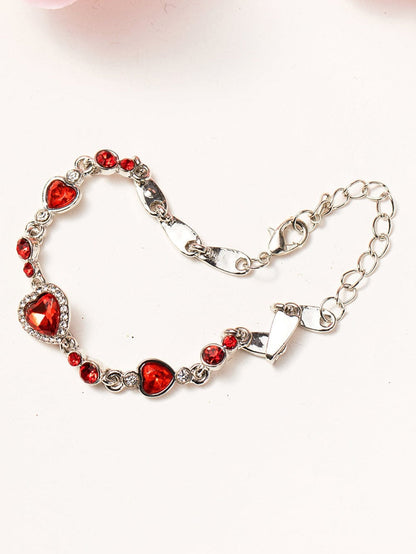 Flaming Heart Gem Valentine's Fashion Bracelet